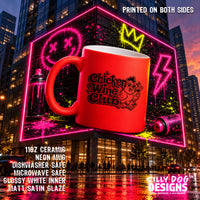 chicken wine club viral trending chicken wine mug neon