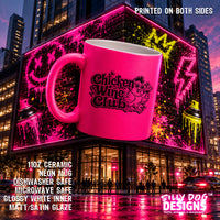 chicken wine club viral trending chicken wine mug neon